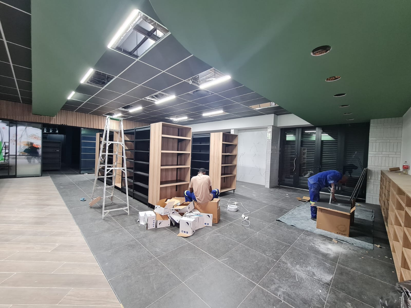 construction inside shop